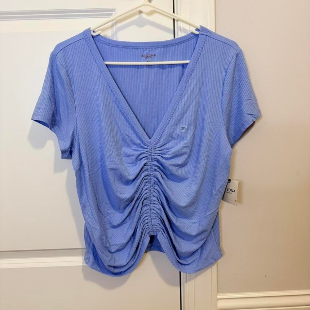 Arizona Women's Runch Top Tee Size XXL Lilac‎ Boho Preppy